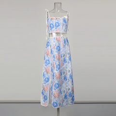 Floral Print Cutout Maxi Set