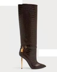 Pointed Toe High Heel Boots