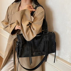 Soft Faux Leather Motorcycle Shoulder Bag