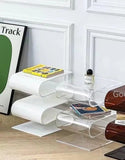Transparent Book Shelf Acrylic Side Table Small Magazine Rack