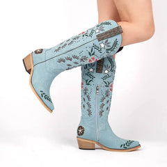 Embroidery Pointed Toe Western Boots