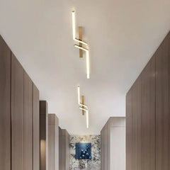 Led Long Strip Geometric Remote Controlled Ceiling Light Fixtures