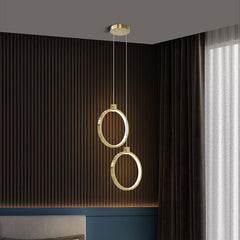 Golden Atelier Gold & Black LED Pendant Ceiling Lamp Gold Circular Lamp