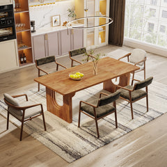 71" Dining Table for 6–8 | Wood Pedestal Kitchen Table