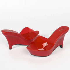 Transparent Platform Wedge Heels