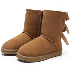 Warm Plush Bow Snow Boots