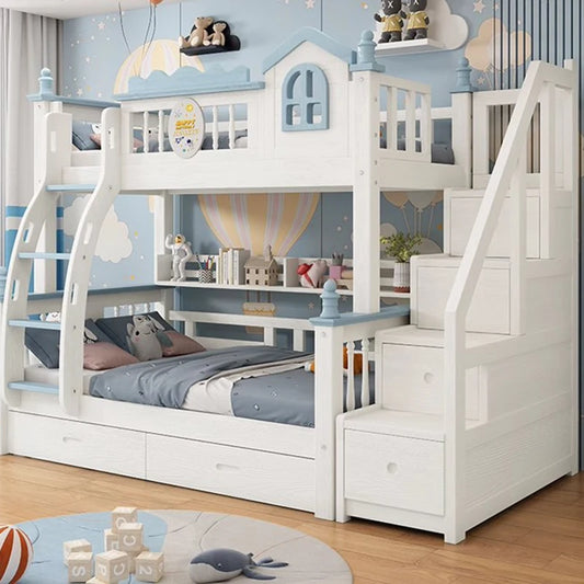 Wood Drawers Double Bed Bedding Storage Bunkbeds