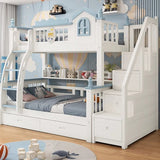 Wood Drawers Double Bed Bedding Storage Bunkbeds