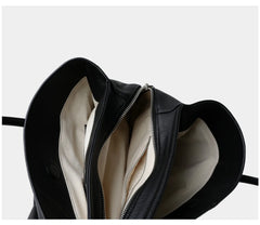 Genuine Leather Structured Tote Bag – Neutral & Black Variants