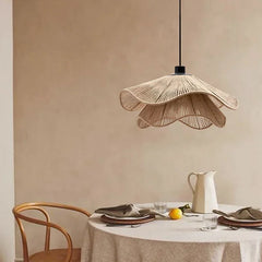 Cotton Rope Straw Hat Led Pendant Lights