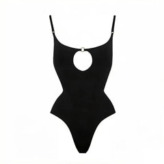Cutout Monokini and Draped Skirt Swimwear Set