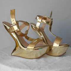 Platform Wedge Ankle Strap Heels