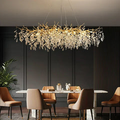 Lustre Crystal Led E14 Suspend Lamp Gold Droplight Fixtures