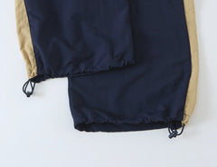 Colorblock High Neck Drawstring Jacket and Trousers Tracksuit Set