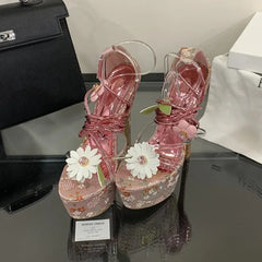 Floral Platform Stiletto Heels