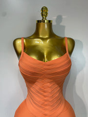 Ribbed Strap Bandage Mini Dress
