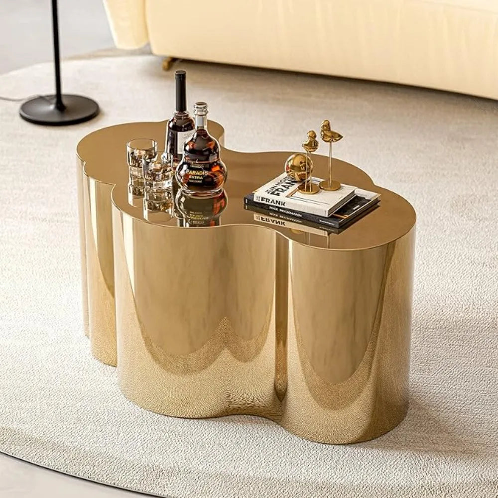 Gold Stainless Small Cloud Design Accent Table