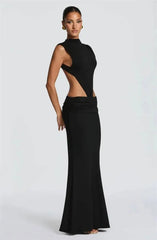 Cutout High Neck Maxi Dress