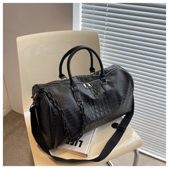 Crocodile Embossed Travel Duffle Bag