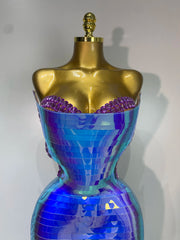 Strapless Crystal Embellished Body-Con Maxi Dress