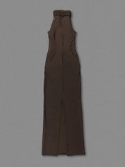 Brown jumpsuit on a gray background