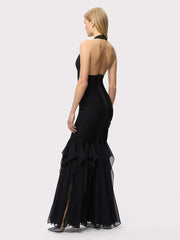 Halter Neck Ruffle Mermaid Dress