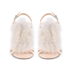 Faux Fur Buckle Strap High Heels