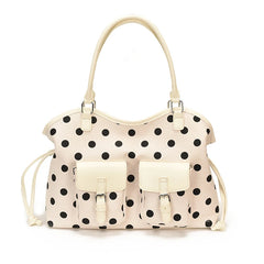 Polka Dot Faux Leather Tote Bag
