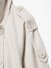 Double Breasted High Neck Coat Sleeve Detail