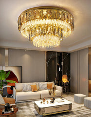 Luxurious chandelier in a modern living room setting