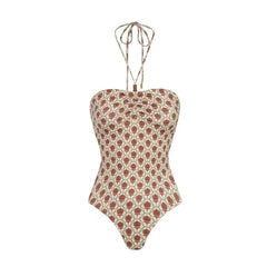 One-piece Swimwear with Geometric Pattern