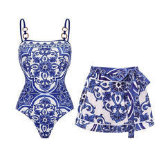 One-Piece Swimsuit and Maxi Skirt Set