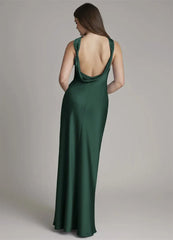 Halter Neck Sleeveless Satin Maxi Dress