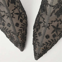 Floral Mesh Stiletto Boots