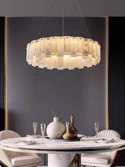 Round Marble Dimmable LED Pendant Light