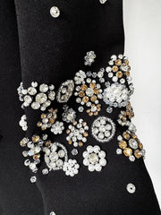Beaded Long Sleeve Midi Dress