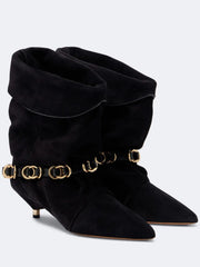 Pointed Toe Wrinkled Ankle Boots