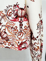 Sea Print Cropped Jacket Wide Leg Pants Three-Piece Set