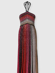Multicolored strapless dress on a white background