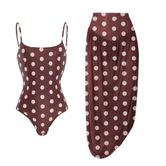 Polka dot one-piece swimsuit