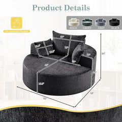"Golden Atelier cloud-style round chaise for cozy living spaces"

