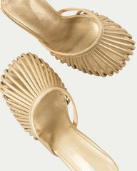 Metallic Stiletto Mule Heels