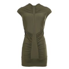 Ruched Open Back Mini Dress