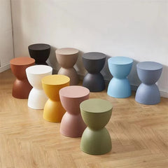 Thickened Plastic Round Hourglass Low Stool