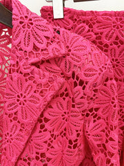 Guipure Lace Blazer and Pencil Pants Suit