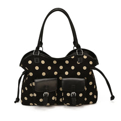 Polka Dot Faux Leather Tote Bag