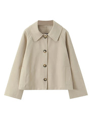 Checked Cropped Lapel Jacket