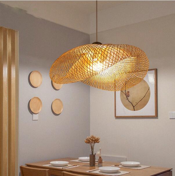 Hand Knitted Bamboo Weaving Chandelier Lamp 40/50/60cm