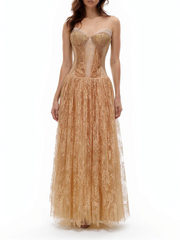 Lace A-Line Midi Dress