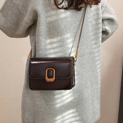 Mini PU Leather Flap Crossbody Bag